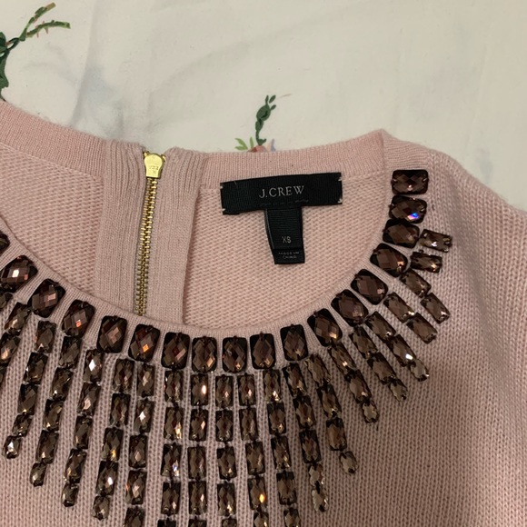 J Crew Baby Pink Rhinestone Sweater - Picture 5 of 5